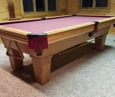 American Classic Oak 8' Slate Pool Table (SOLD)